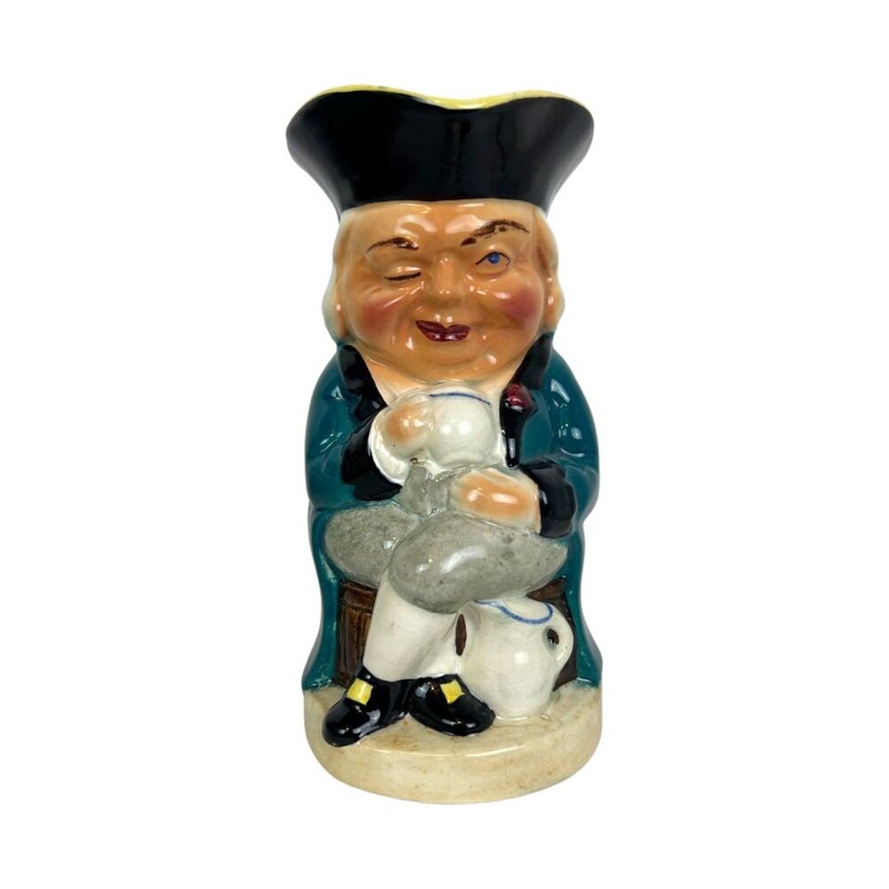 Burlington Ware Toby Jug the Winker w Dark Green Coat